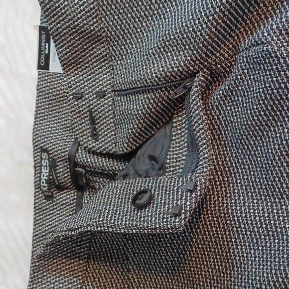 Express Woman's Casual Black & White Tweed Looking Casual Warm Pants Cuffed sz8 - Picture 9 of 11